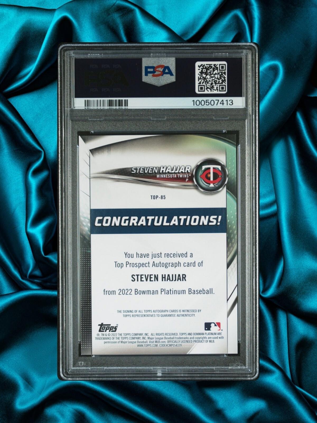 2022 Bowman Platinum - Steven Hajjar #TOP-85 (AU, RC) - PSA 9