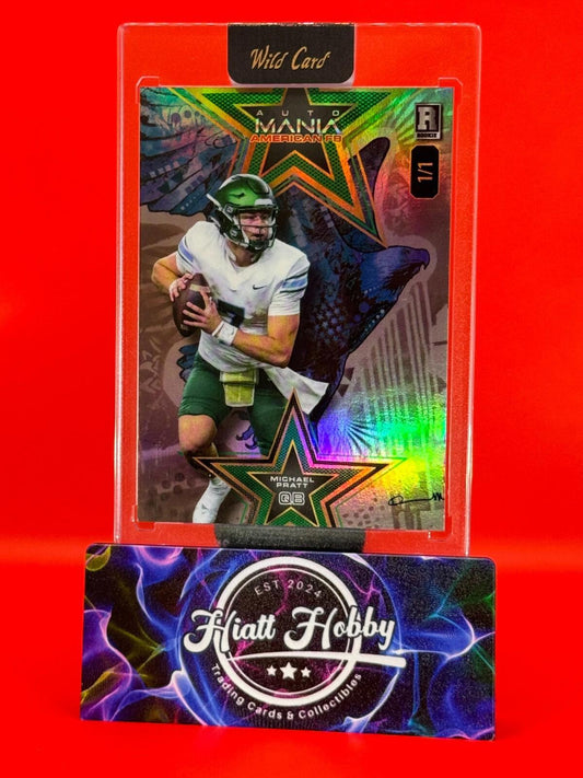 2024 Wild Card Auto Mania - Michael Pratt #AMS-MP - Blue Eagle Rainbow 1/1