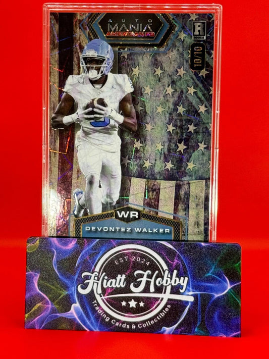 2024 Wild Card Auto Mania -Devontez Walker #AMAH-DW -Vintage Flag Laser Foil 1/1