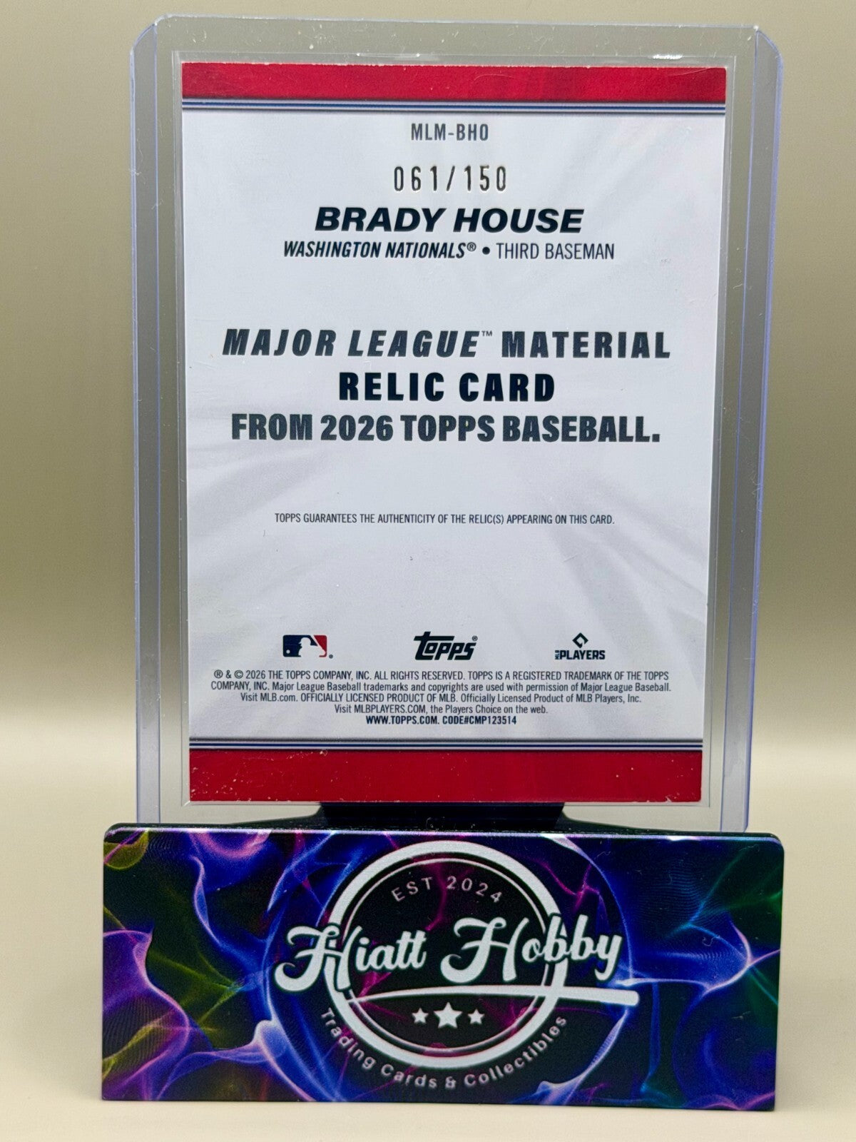 2026 Topps Series 2 #MLM-BHO Brady House - Major League Material Blue /150 (RC)
