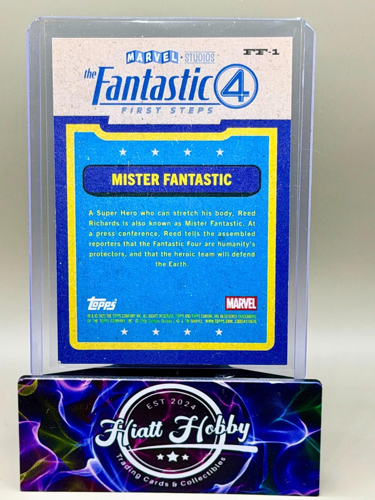 2025 Topps Chrome Marvel Studios Mr Fantastic #FF-1 - First Steps Light Blue /4