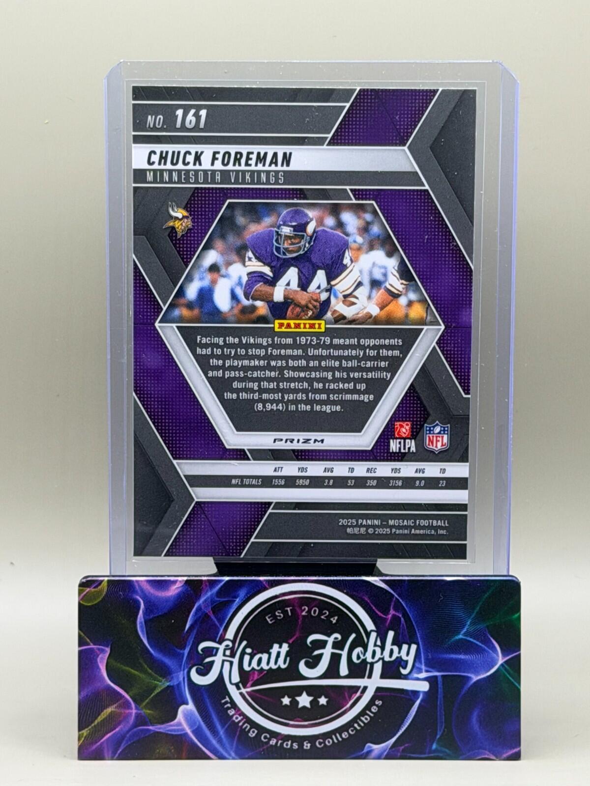 2025 Panini Mosaic Football - #161 Chuck Foreman - Silver Mosaic