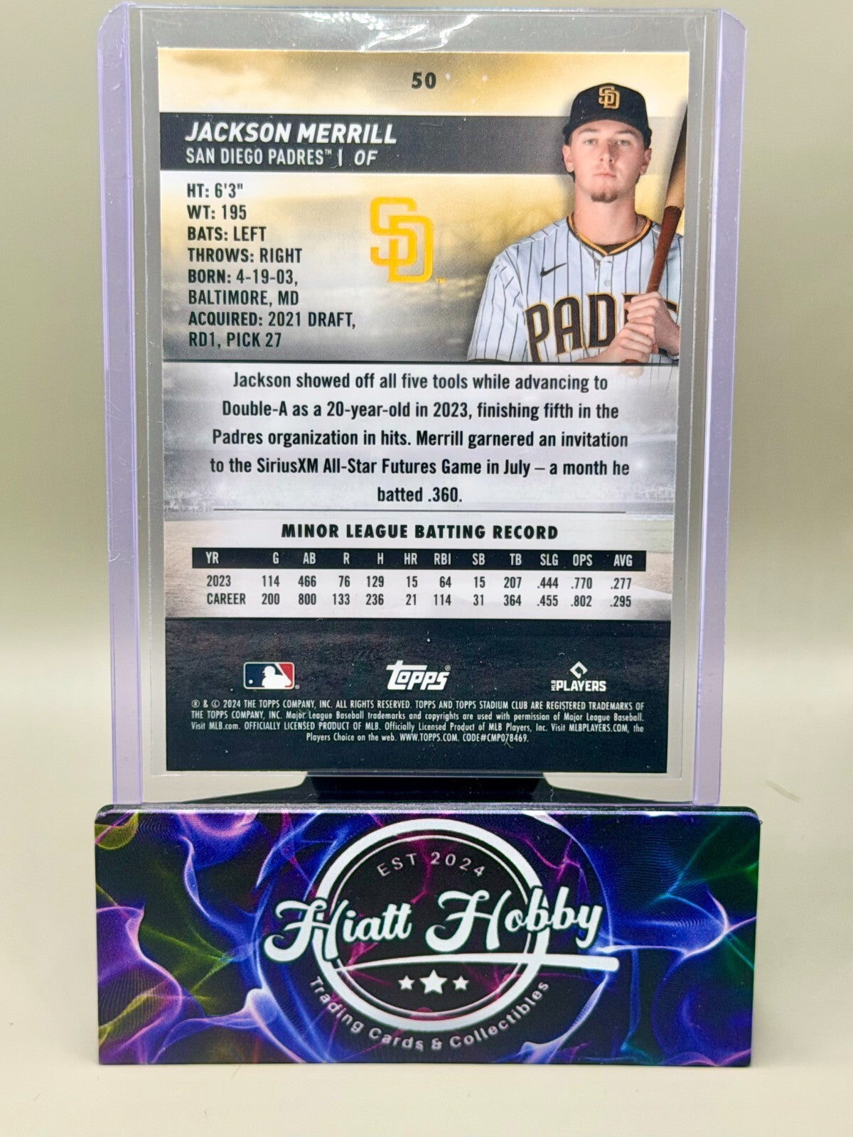 2024 Topps Stadium Club - #50 Jackson Merrill - Chrome (RC)