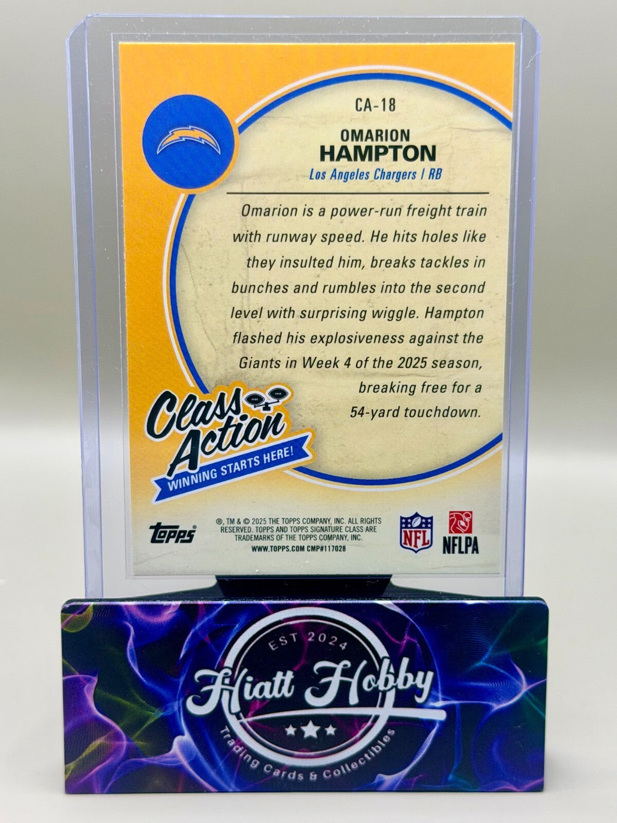 2025 Topps Signature Class Football - #CA-18 Omarion Hampton - Class Action (RC)