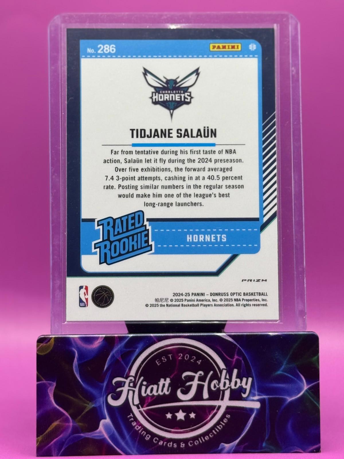 2024-25 Panini Donruss Optic - Tidjane Salaun #286 - Purple Shock Prizm (RC)