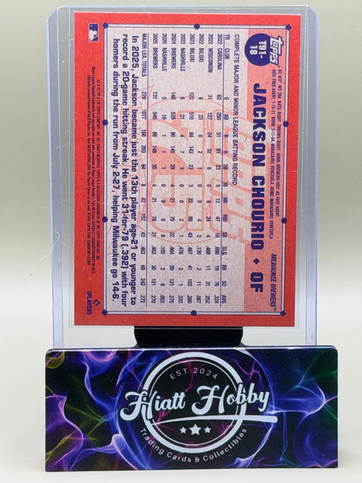 2026 Topps Series 1 #T91-18 Jackson Chourio - 35th Anniversary