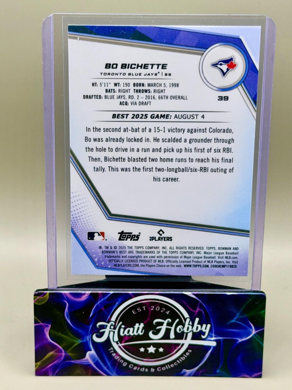 2025 Bowman's Best - #39 Bo Bichette - Green /99