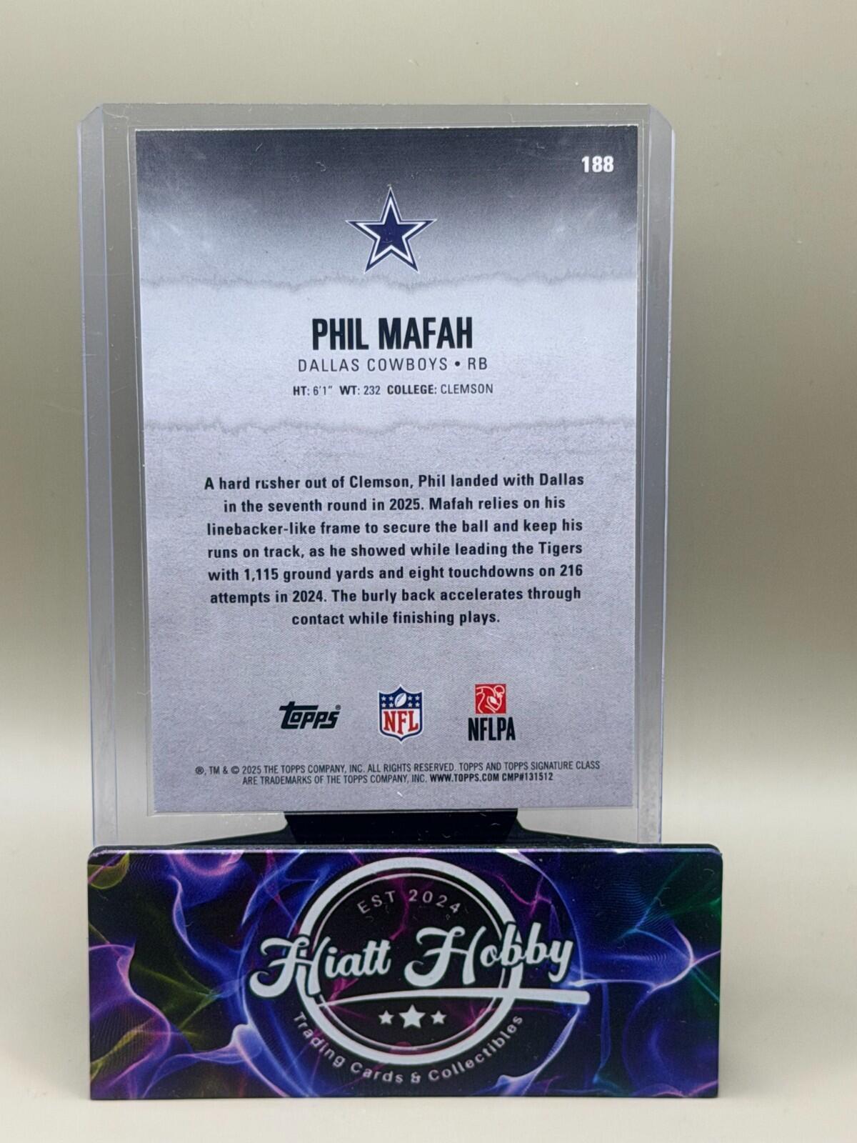 2025 Topps Signature Series Football - #188 Phil Mafah (RC)