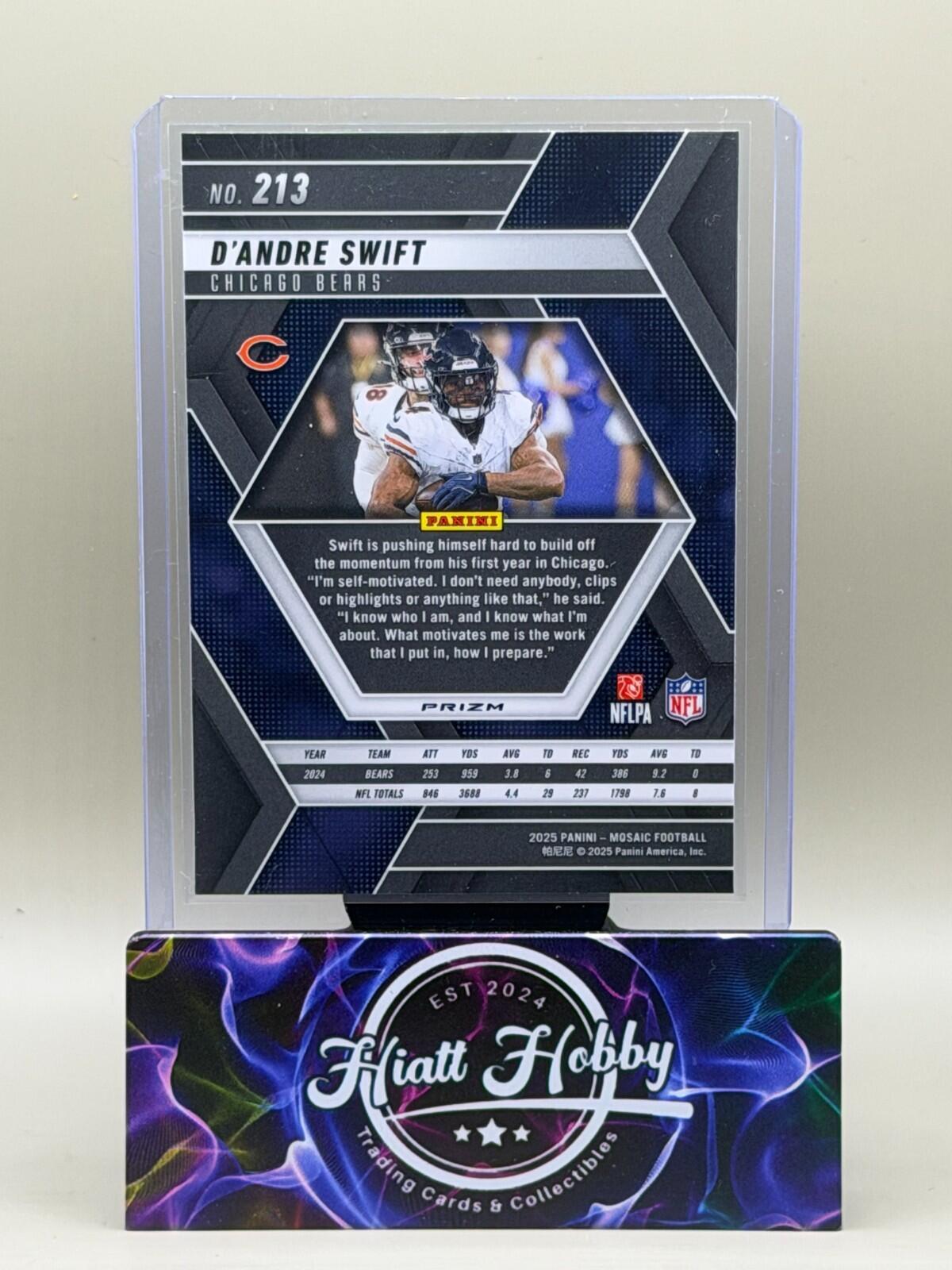 2025 Panini Mosaic Football - #213 D'Andre Swift - Reactive Yellow Mosaic