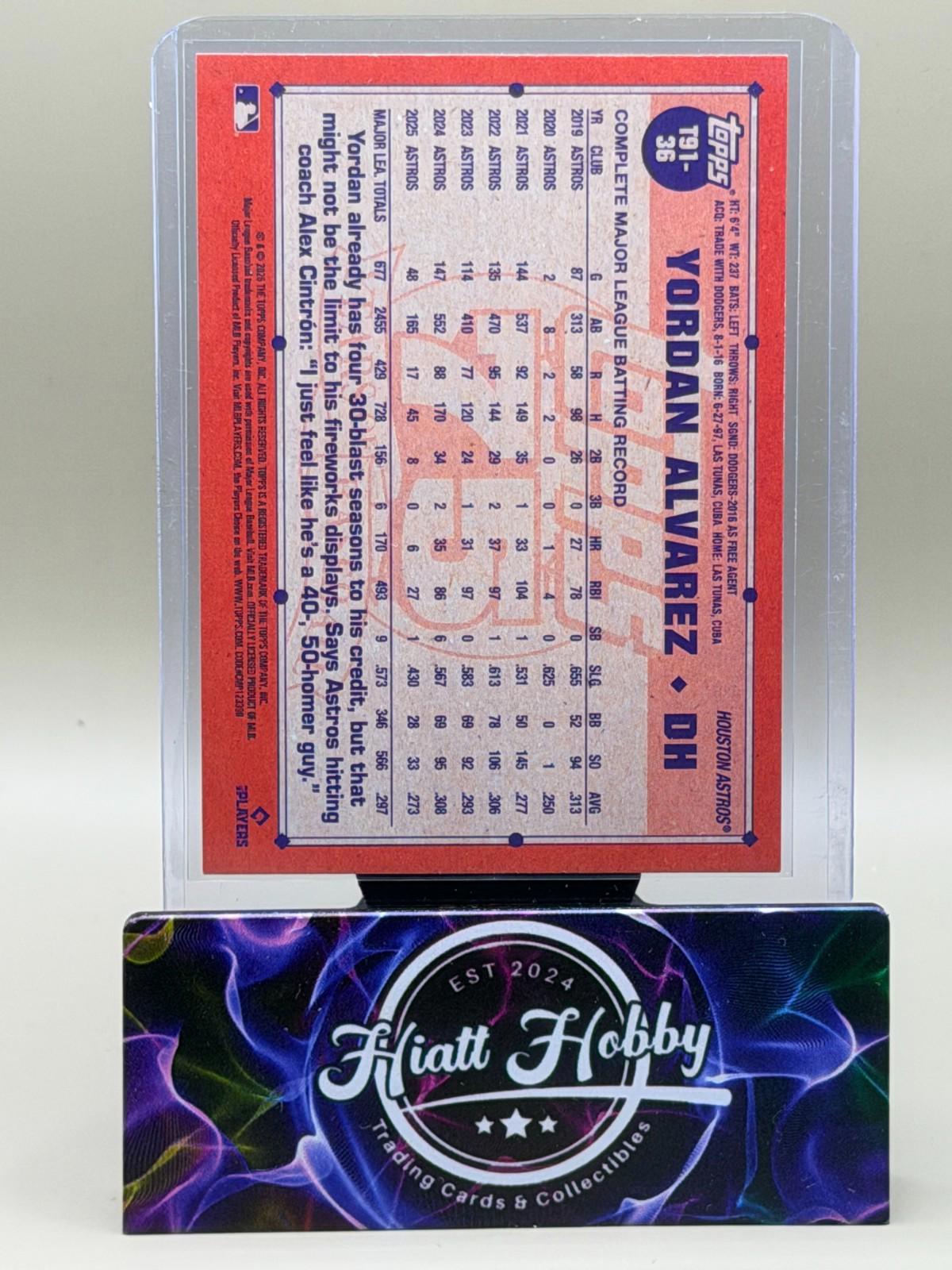 2026 Topps Series 1 #T91-36 Yordan Alvarez - 35th Anniversary
