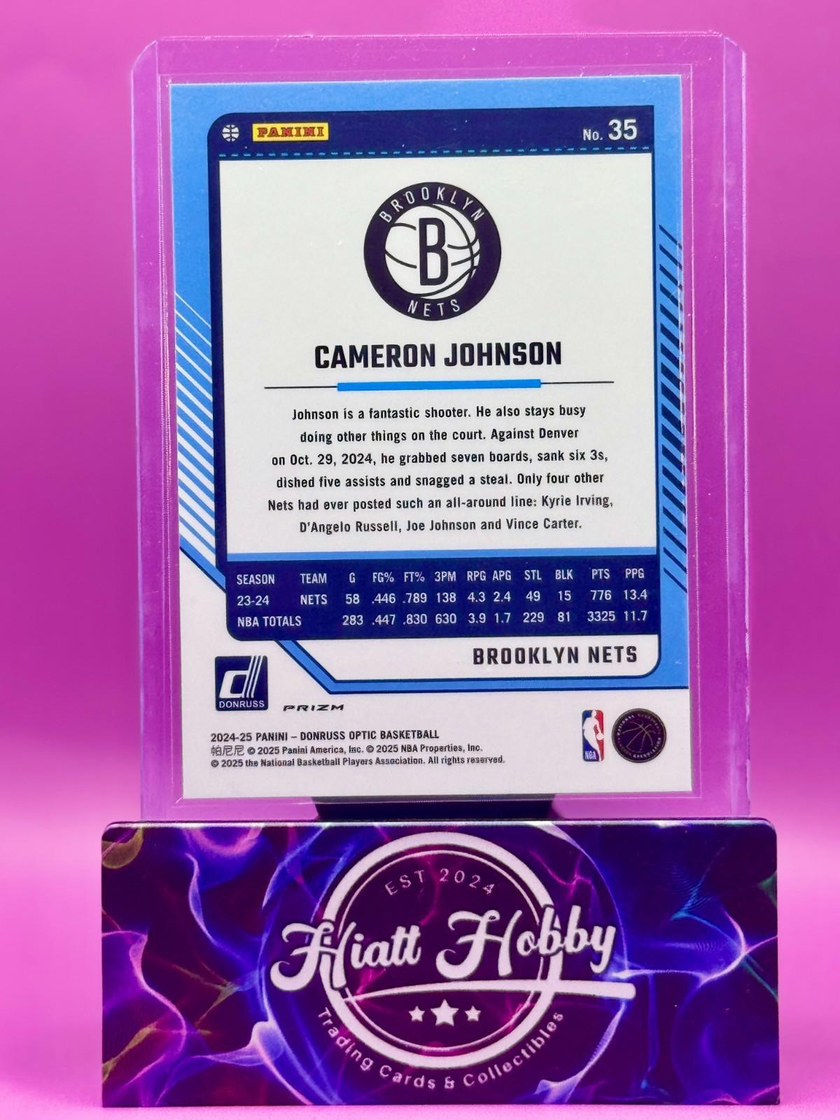 2024-25 Panini Donruss Optic - Cameron Johnson #35 - Purple Shock Prizm