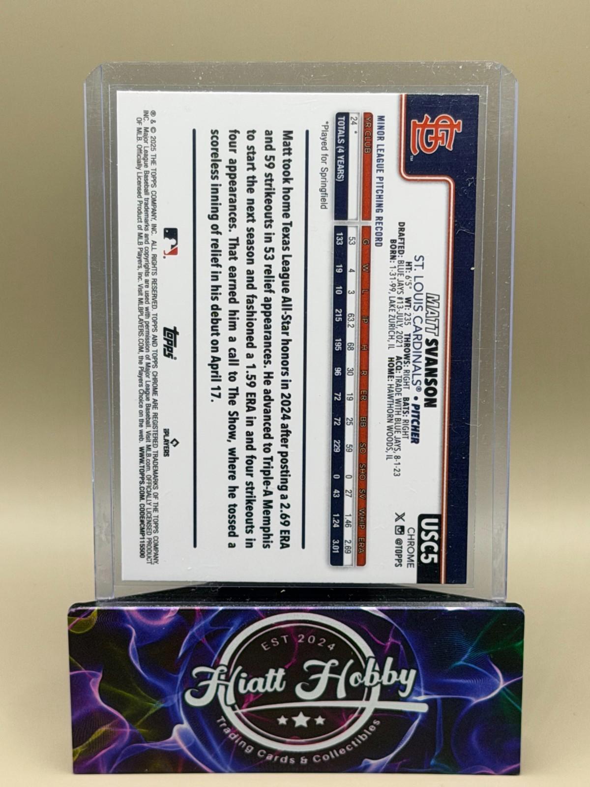 2025 Topps Chrome Update - Matt Svanson #USC5 - Fanatics Logo Refractor (RC)