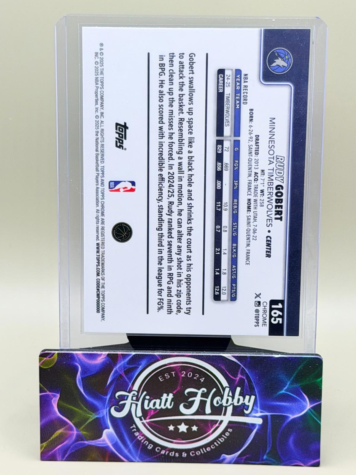 2025-26 Topps Chrome - Rudy Gobert #165 - Prism Refractor
