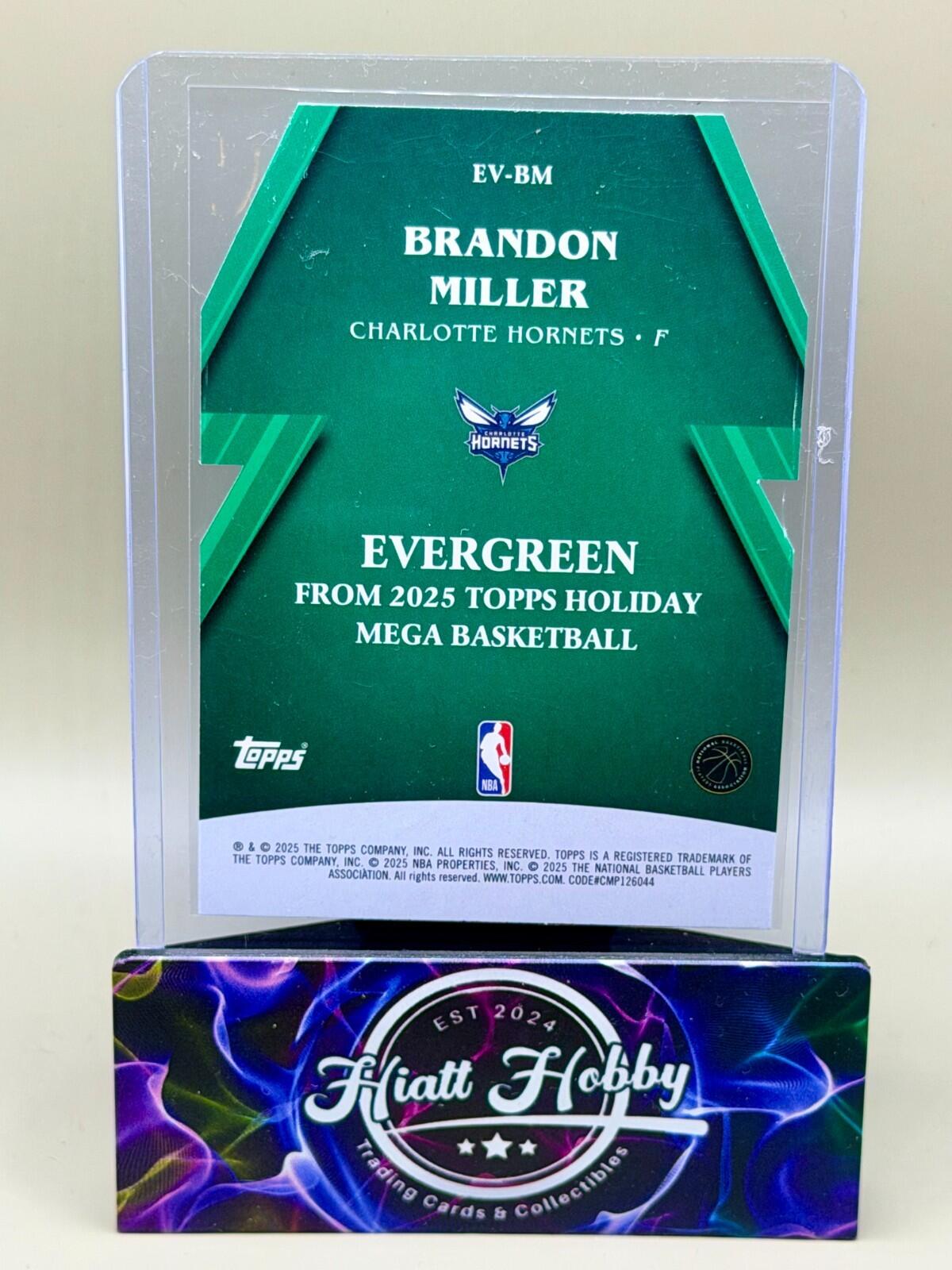 2025-26 Topps Holiday Basketball - #EV-BM Brandon Miller - Evergreen Die-Cut