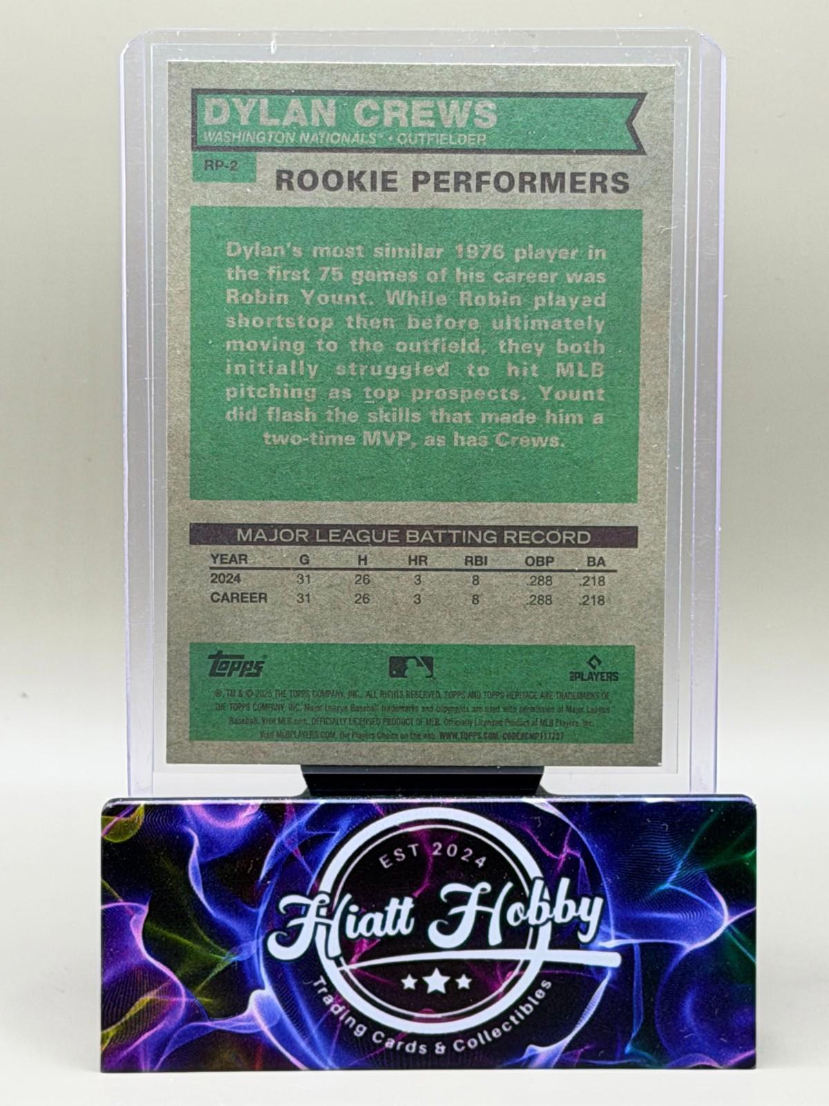 2025 Topps Heritage High Number - Dylan Crews #RP-2 - Rookie Performers