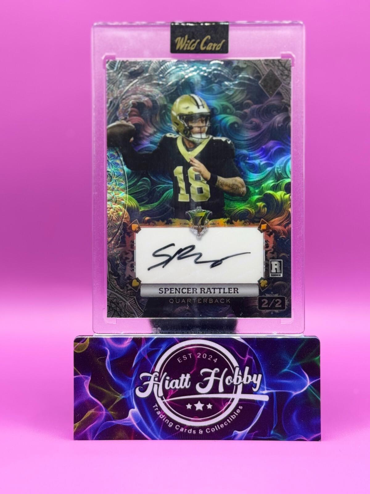 2024 Wild Card 7-Card Stud - Spencer Rattler #AD7CW-SR - Platinum Rainbow 2/2