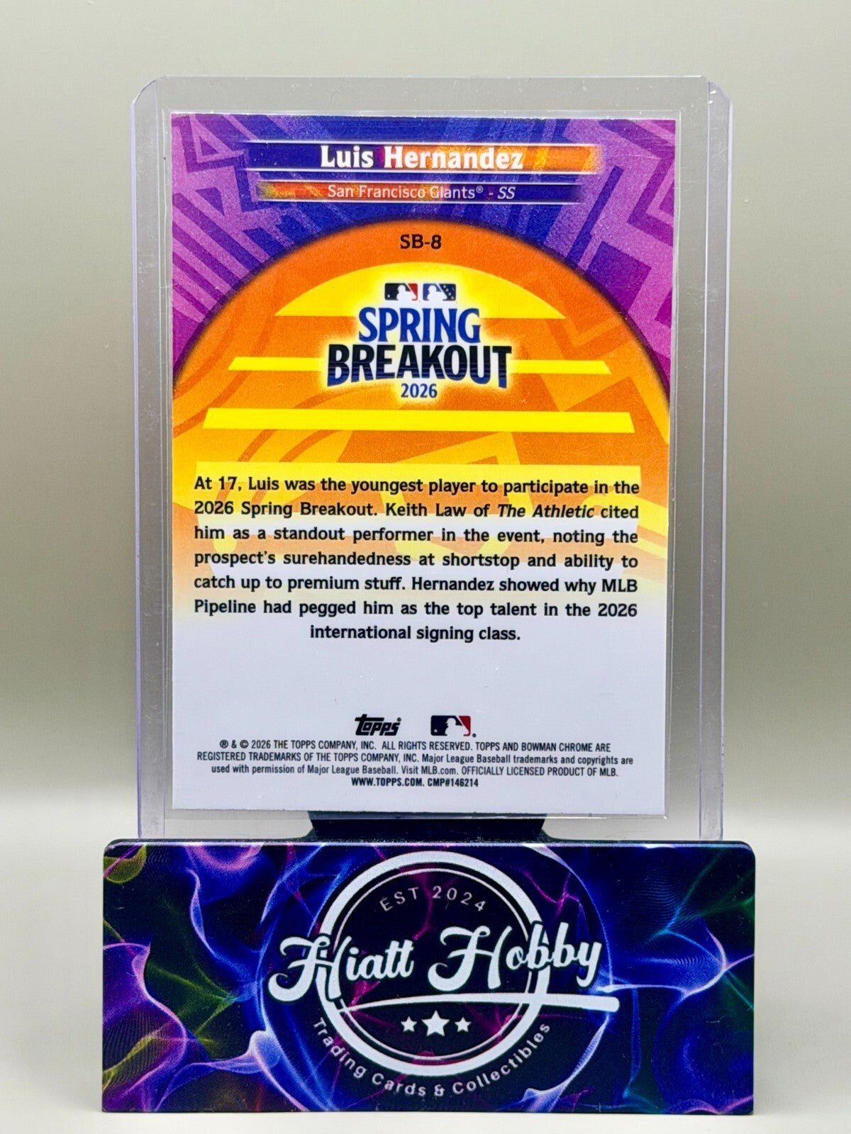 2026 Bowman Chrome - #SB-8 Luis Hernandez - Spring Breakout - Mojo (RC)