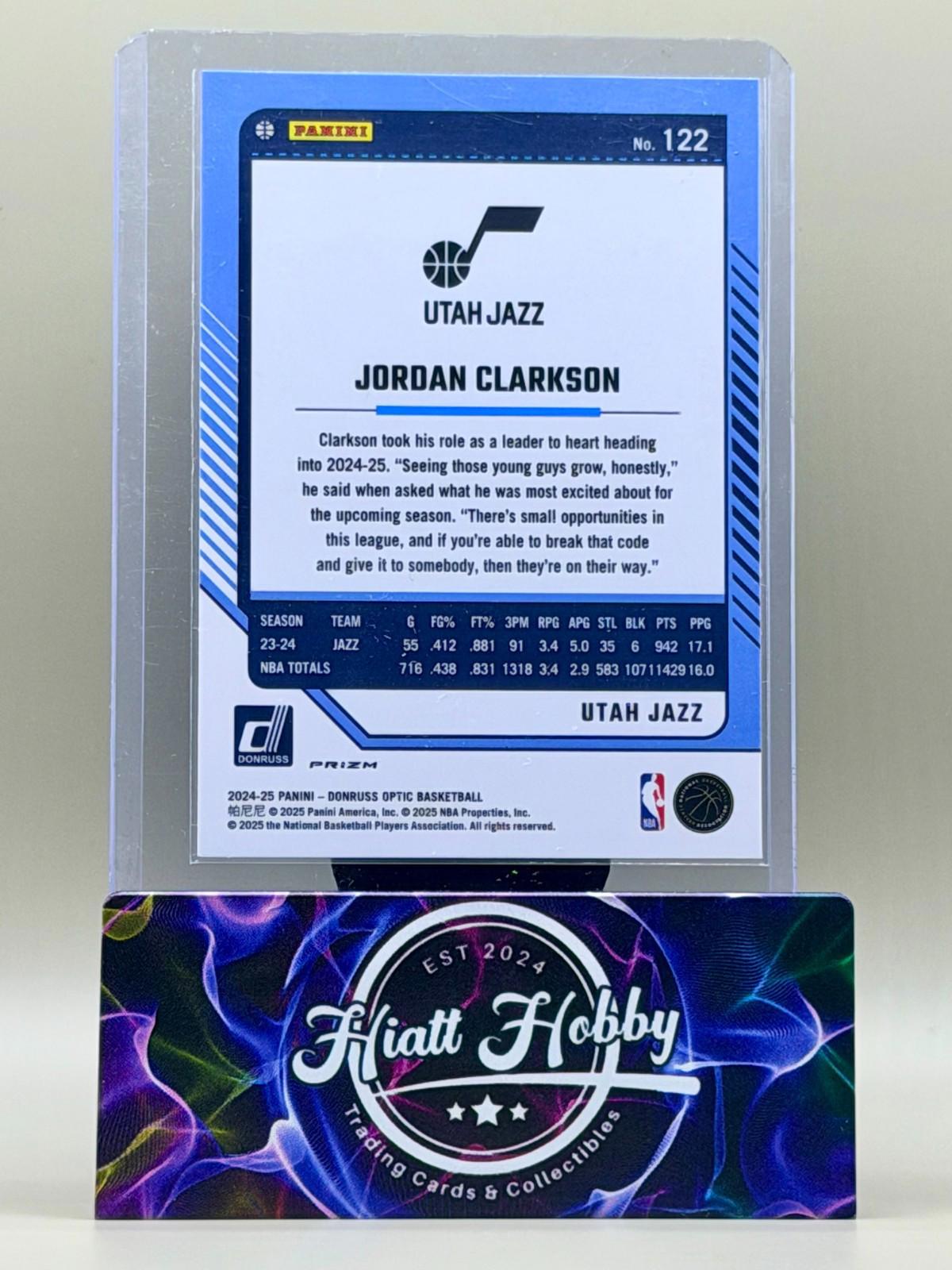 2024-25 Panini Donruss Optic - Jordan Clarkson #122 - Purple Prizm