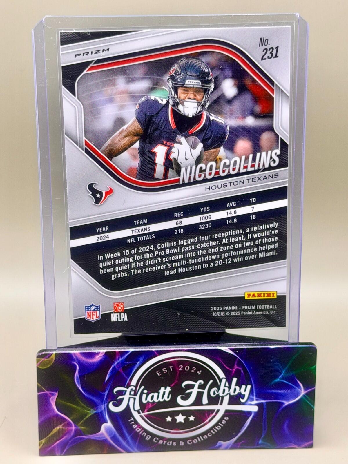 2025 Panini Prizm Football - #231 Nico Collins - White Disco Prizm