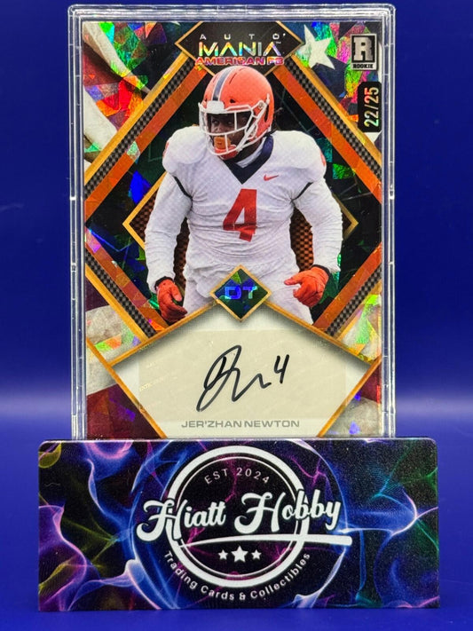 2024 Wild Card Auto Mania - Jer'zhan Newton #AMAD-JN - American Flag - Ice /25