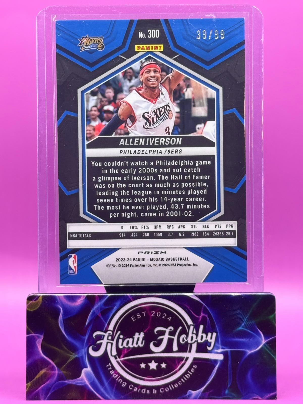 2023 Panini Mosaic Basketball - Allen Iverson #300 - Purple Mosaic /99