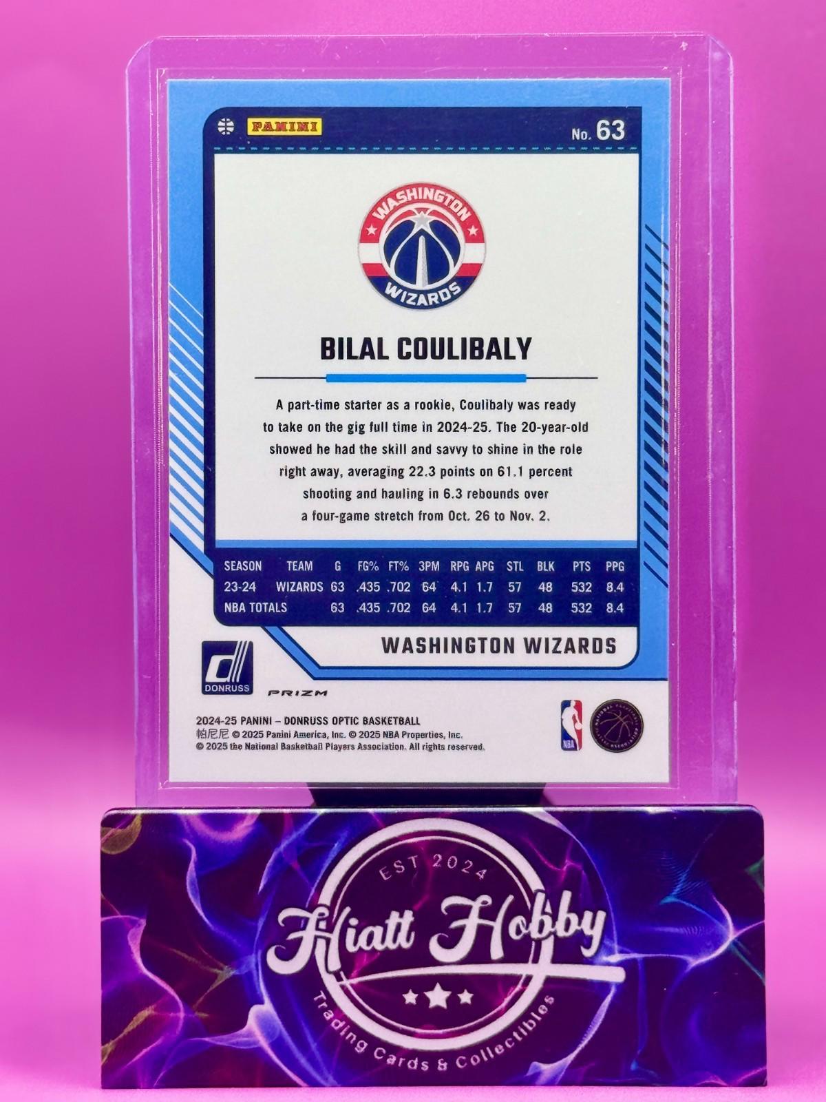 2024-25 Panini Donruss Optic - Bilal Coulibaly #63 - Purple Shock Prizm