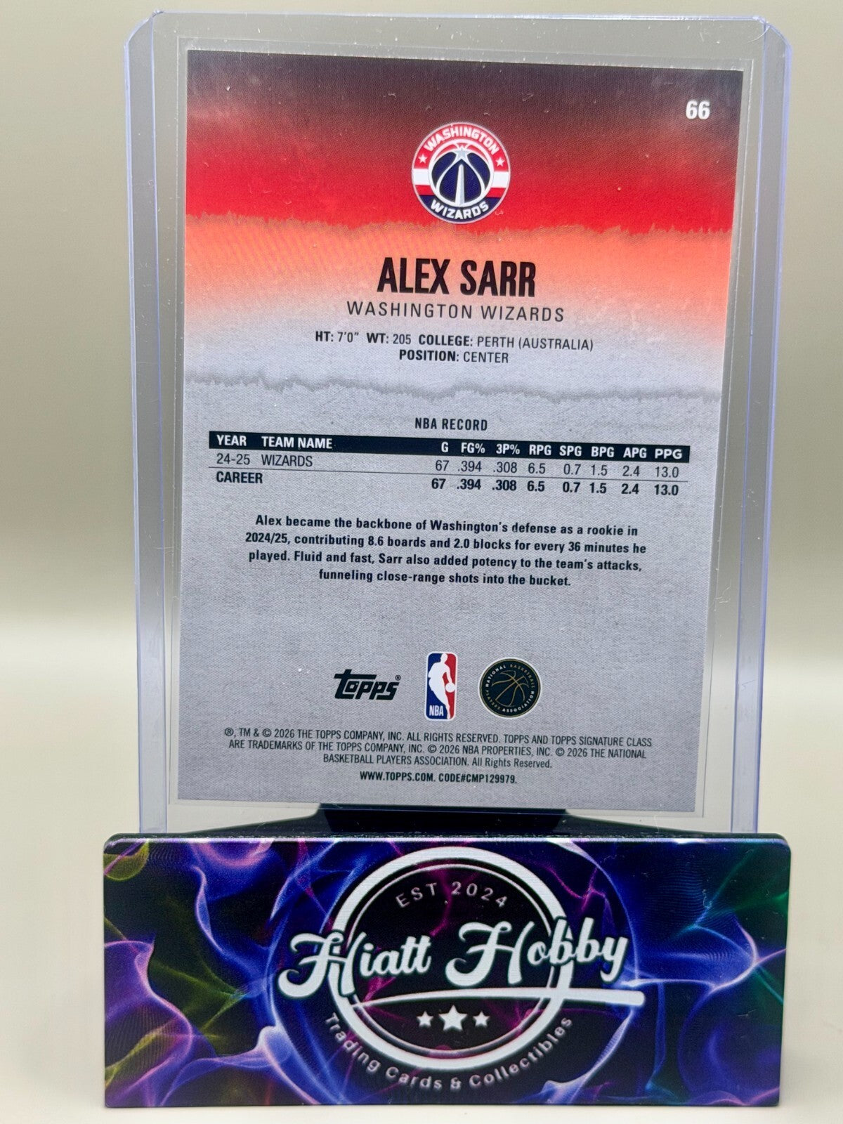 2025-26 Topps Signature Class Basketball - #66 Alex Sarr - Bronze