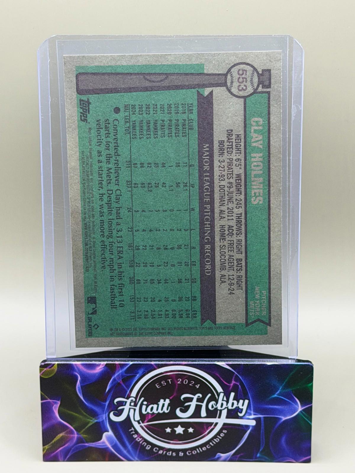 2025 Topps Heritage High Number - Clay Holmes #553 - Dark Blue Boarder