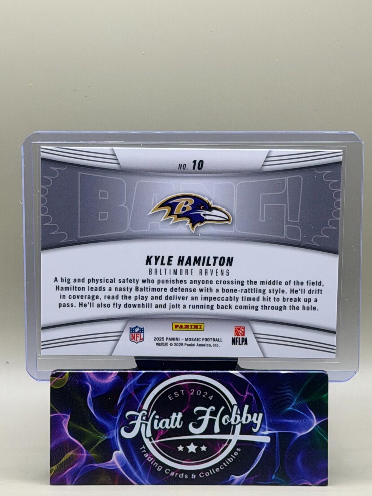 2025 Panini Mosaic Football - #10 Kyle Hamilton - Bang