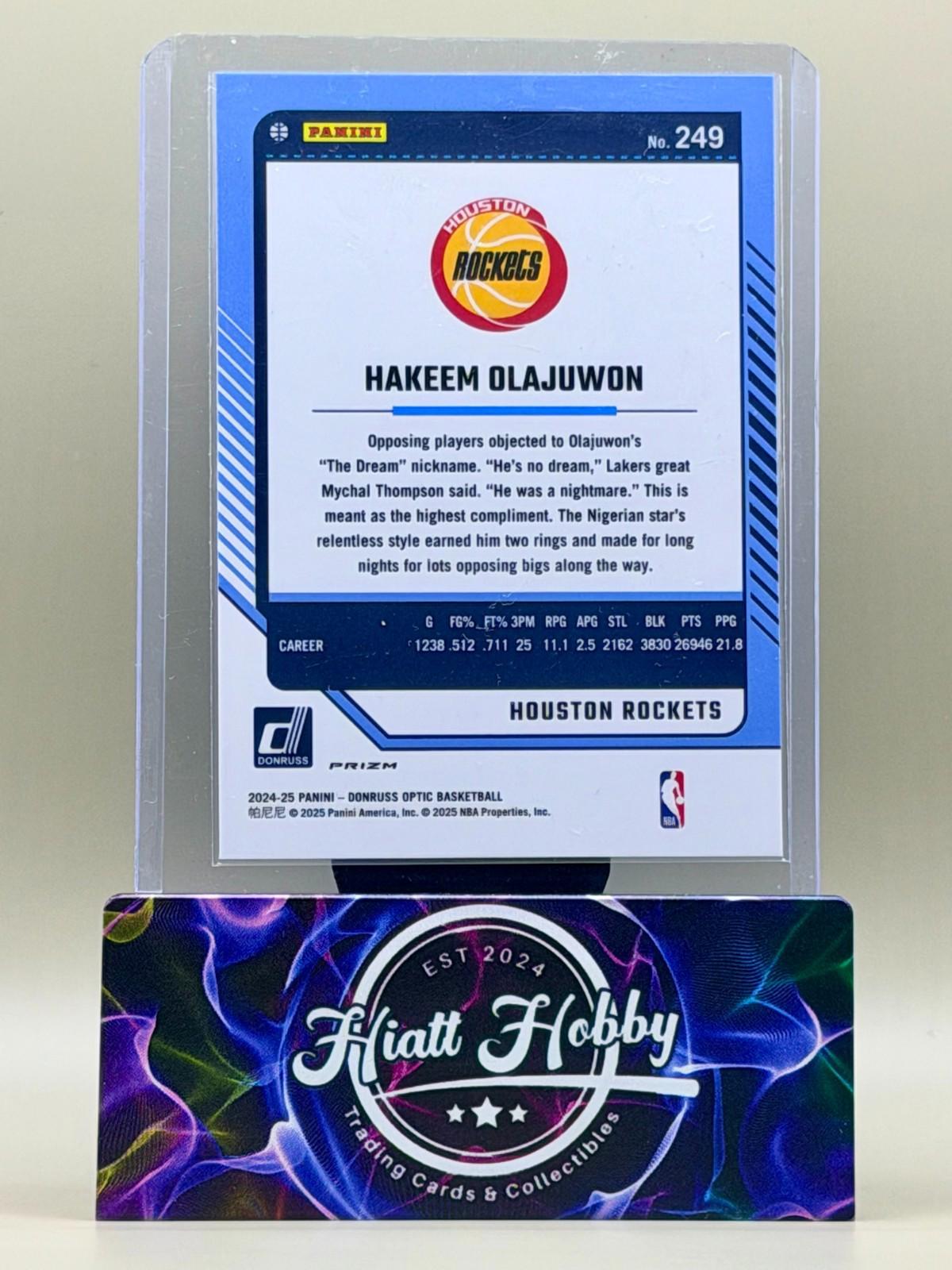 2024-25 Panini Donruss Optic - Hakeem Olajuwon #249 - Purple Prizm