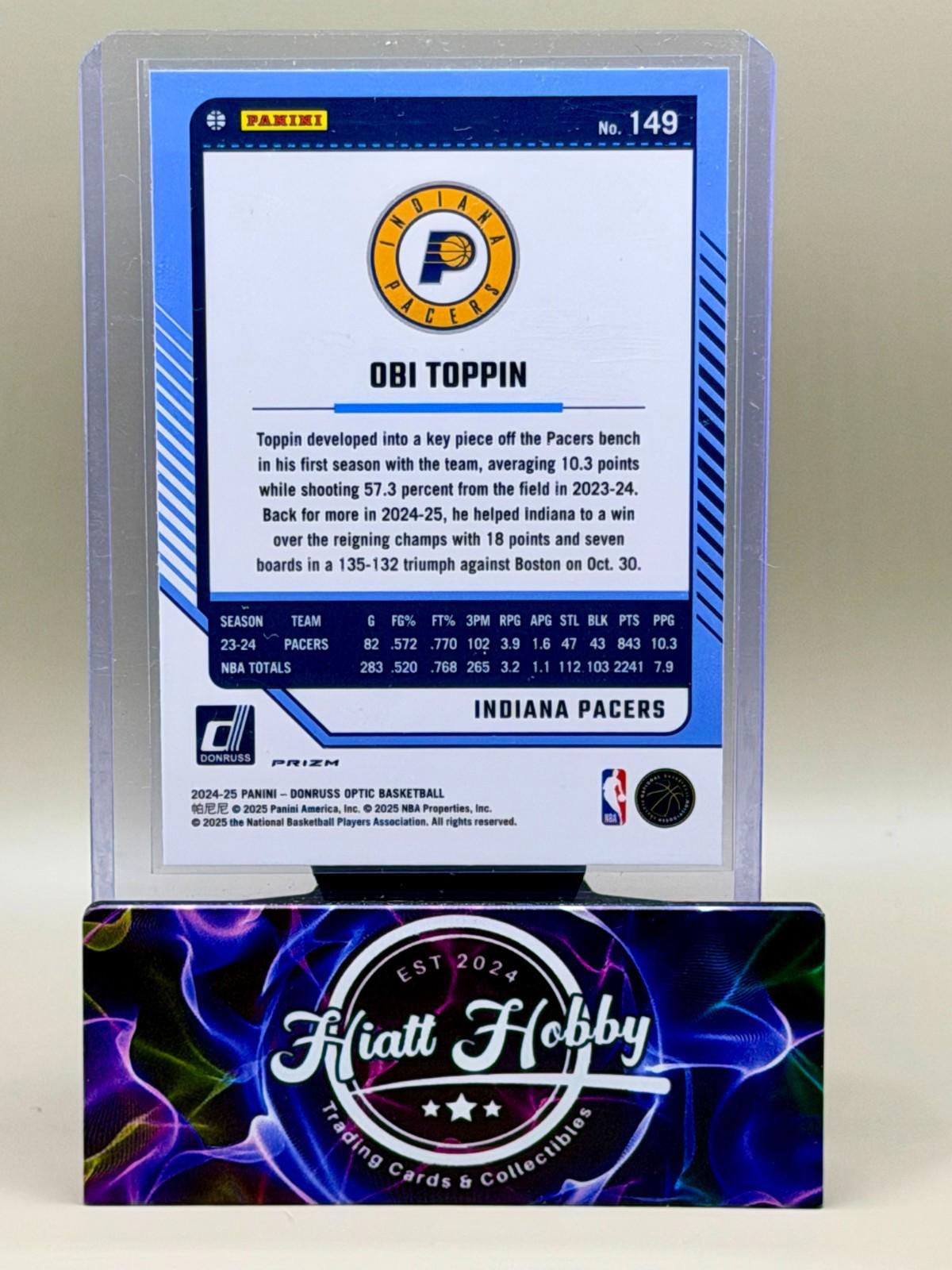 2024-25 Panini Donruss Optic - Obi Toppin #149 - Purple Shock Prizm