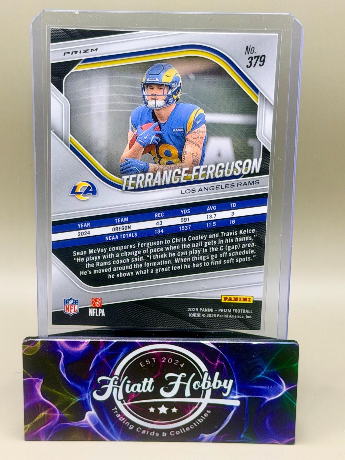 2025 Panini Prizm Football - #379 Terrance Ferguson - White Disco Prizm (RC)
