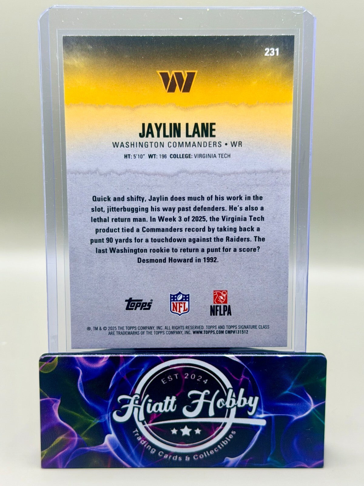 2025 Topps Signature Class Football - #231 Jaylin Lane - Blue Yellow (RC)