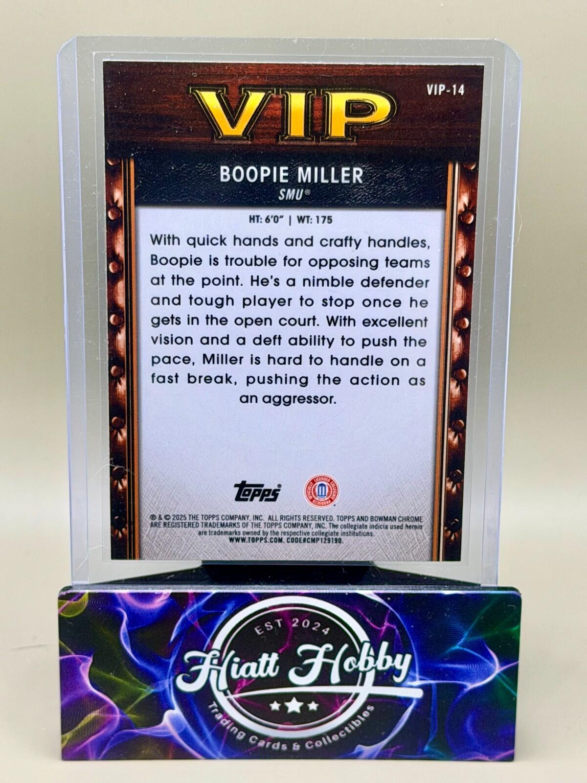 2025-26 Bowman Chrome Basketball #VIP-14 Boopie Miller - Very Important Prospect