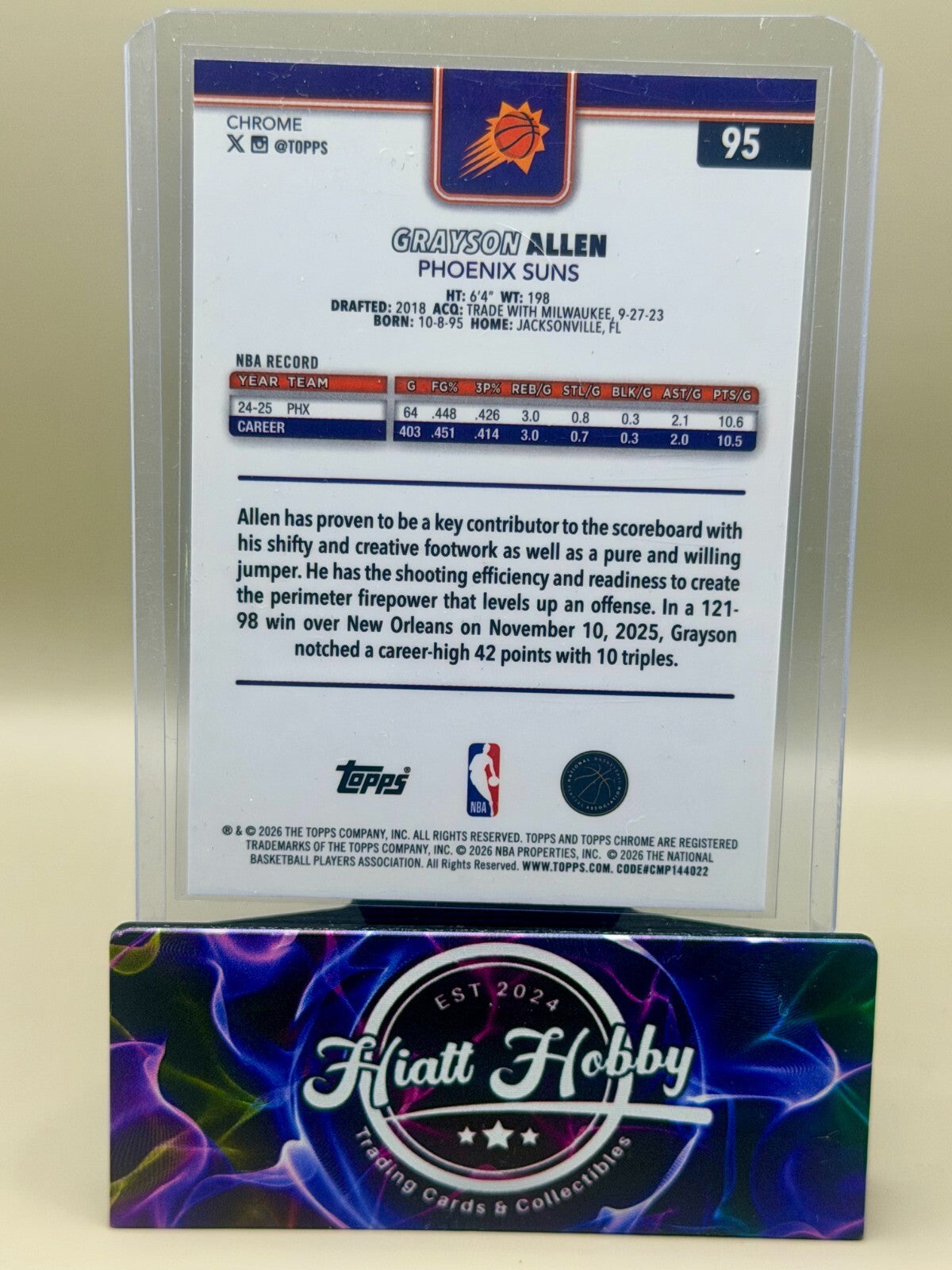 2025-26 Topps Chrome Update - #95 Grayson Allen - Red White & Blue Refractor