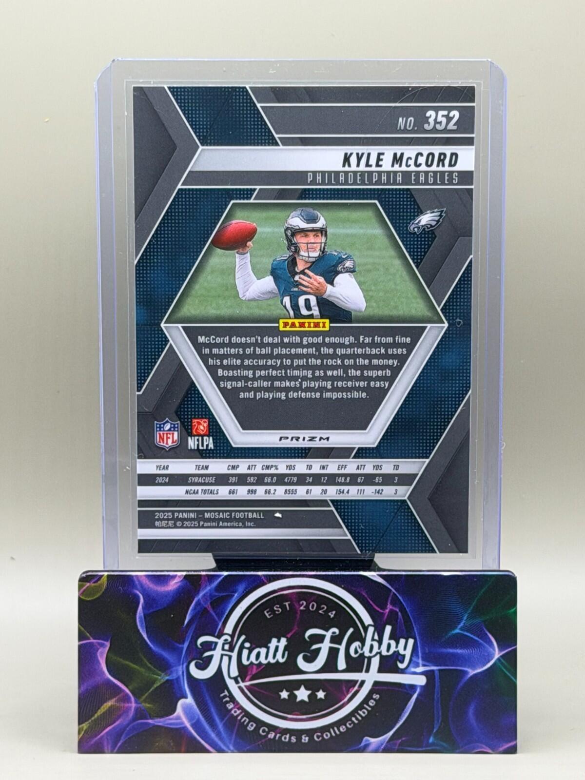2025 Panini Mosaic Football - #352 Kyle McCrod - Silver (RC)