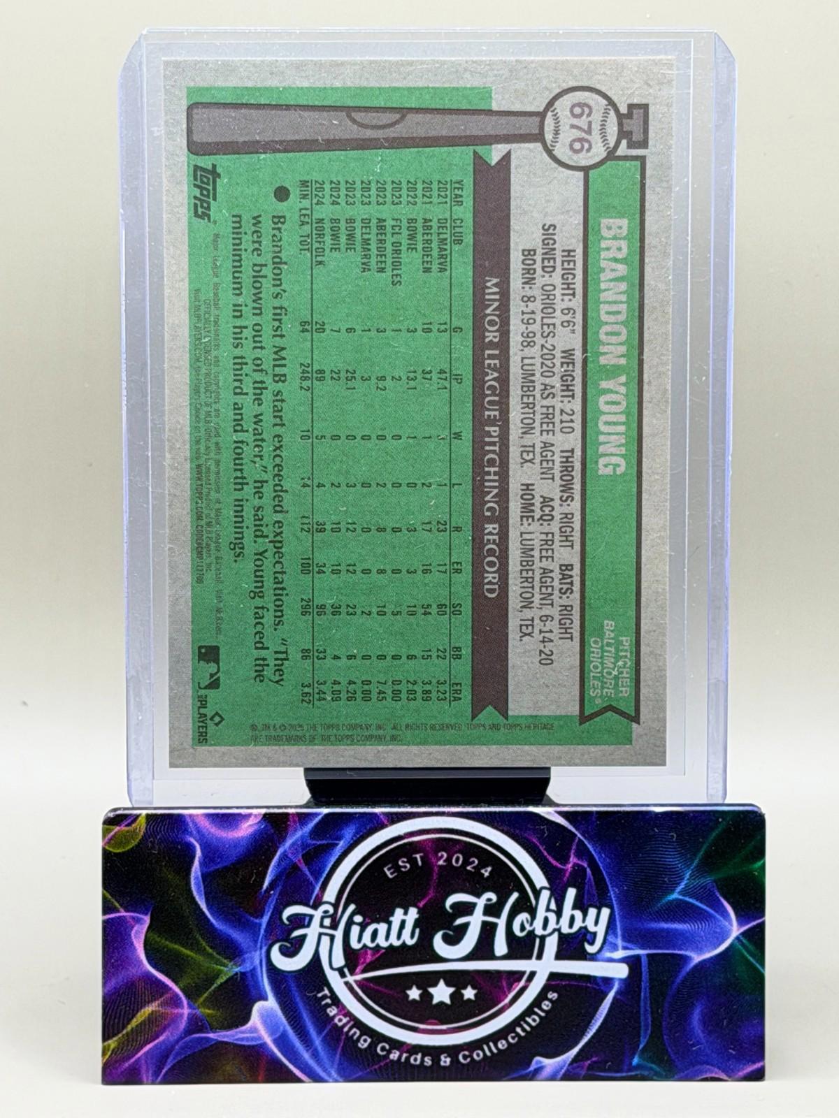 2025 Topps Heritage High Number - Brandon Young #676 - Chrome (RC)