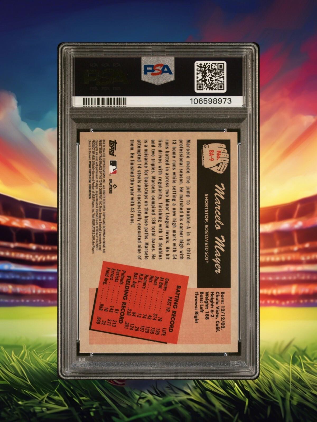 2024 Bowman - Marcelo Mayer #BA-9 - 1955 Bowman Anime SSP - PSA 10