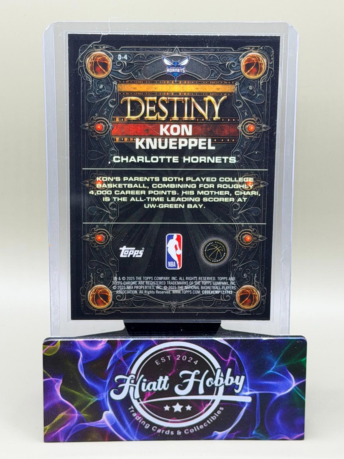 2025-26 Topps Chrome - Kon Knueppel #D-4 - Destiny (RC)
