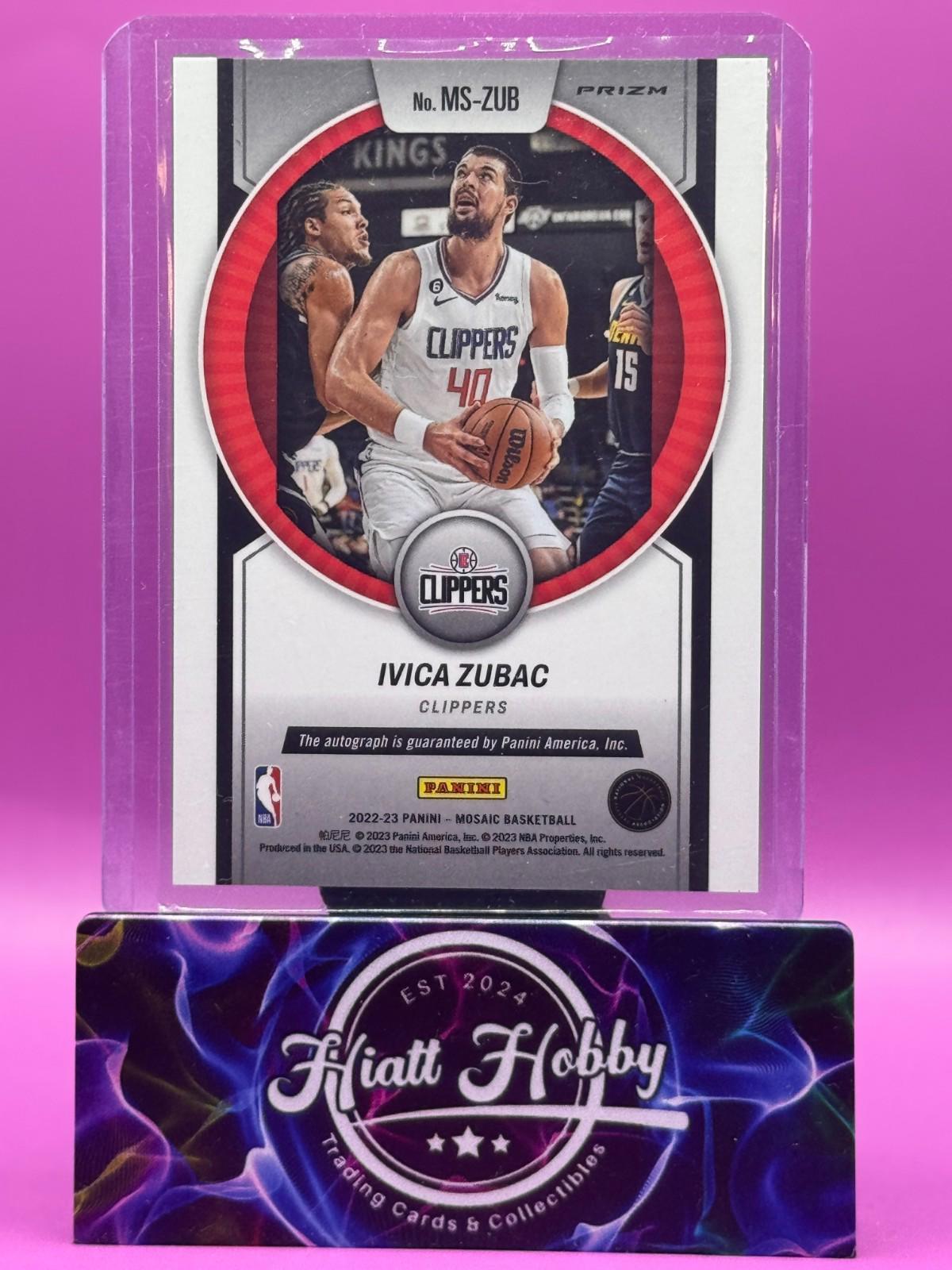 2023 Panini Mosaic Basketball - Ivica Zubac #MS-ZUB - Scripts Auto - Green Ice