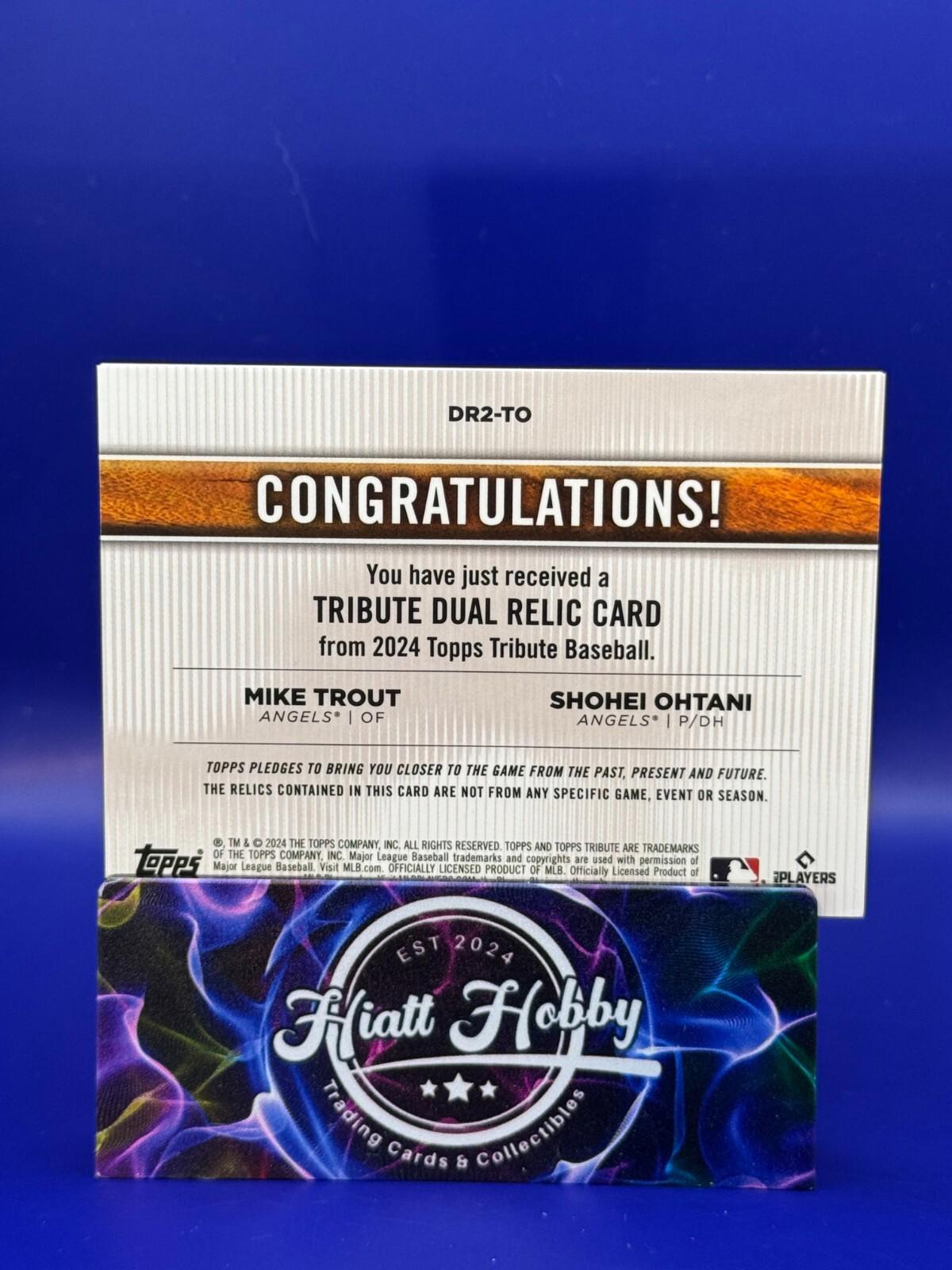2024 Topps Tribute - Mike Trout Shohei Ohtani Dual Relic 2 Color Jersey /150