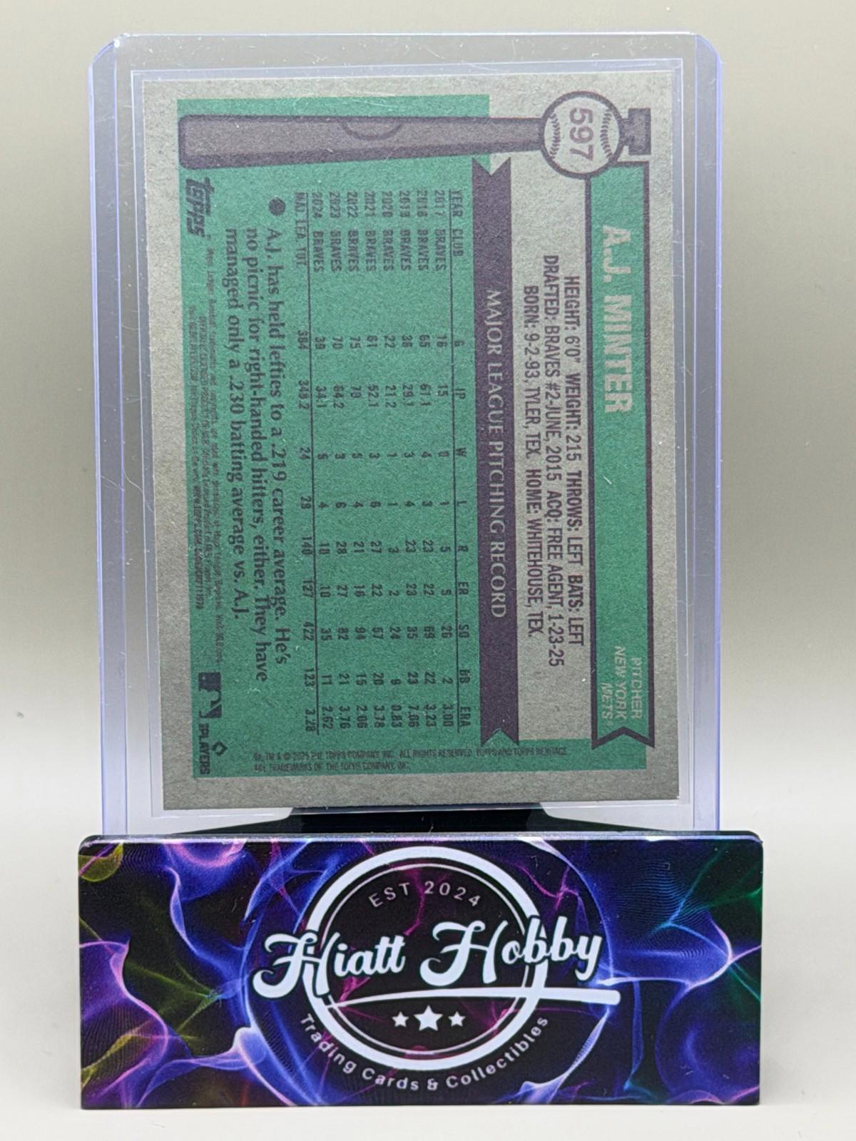 2025 Topps Heritage High Number - A.J. Minter #597 - Dark Blue Boarder