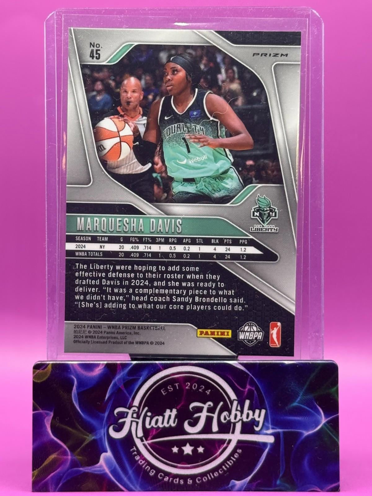2024 Panini Prizm WNBA - Marquesha Davis #45 - Silver Prizm (RC)
