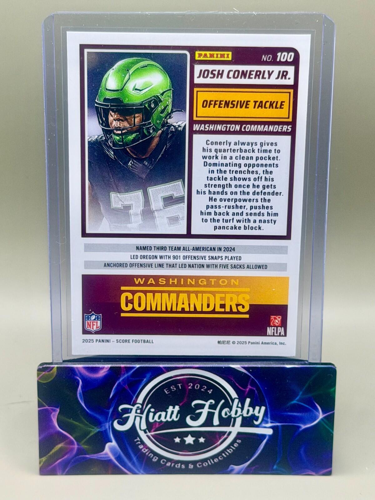 2025 Panini Score - #100 Josh Conerly Jr (RC)