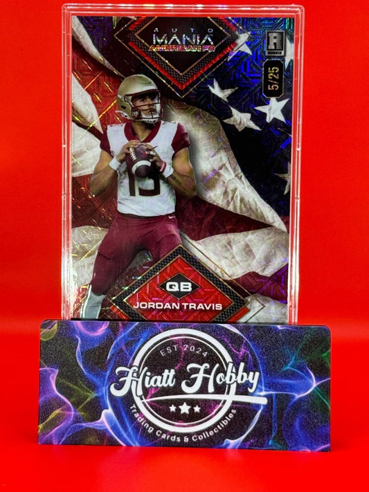 2024 Wild Card Auto Mania Jordan Travis #AMAC-JT - Flag Rainbow foil /25