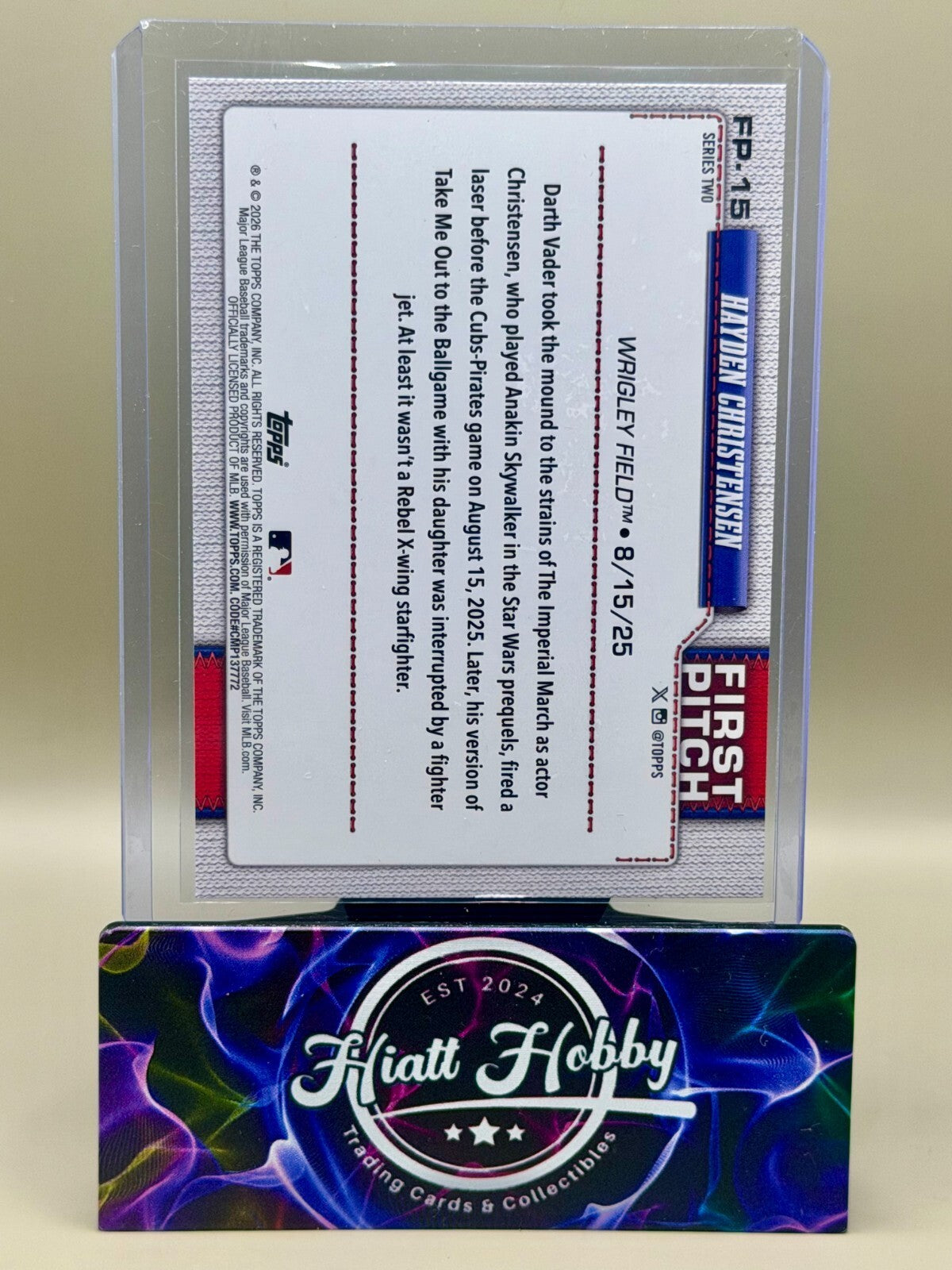 2026 Topps Series 2 - #FP-15 Hayden Christensen - First Pitch - Rainbow Foil