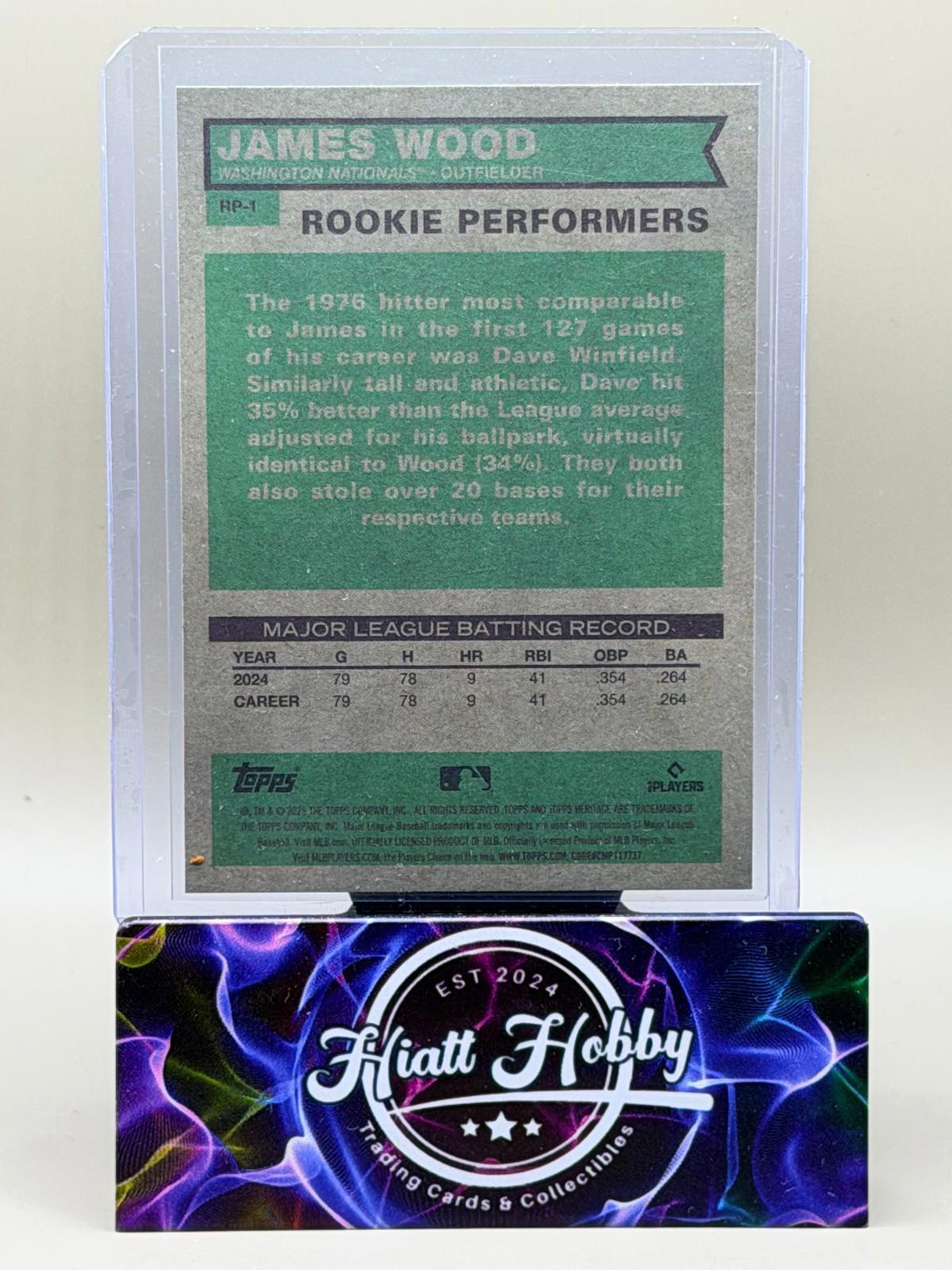 2025 Topps Heritage High Number - James Wood #RP-1 - Rookie Performers