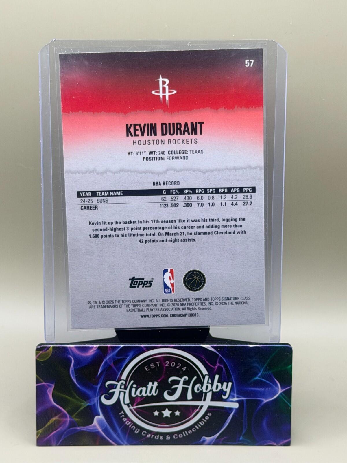 2025-26 Topps Signature Series Basketball - #57 Kevin Durant - Chrome