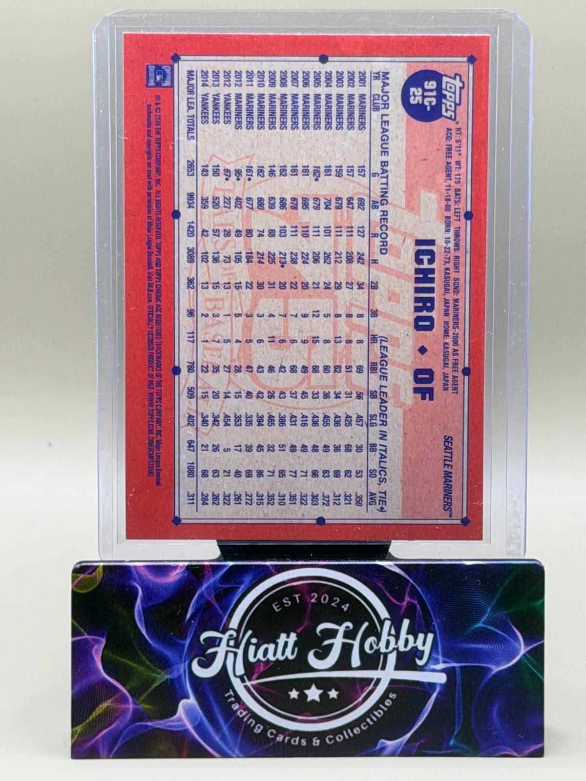 2026 Topps Series 1 #91C-25 Ichiro - 35th Anniversary Chrome Blue Mojo /150