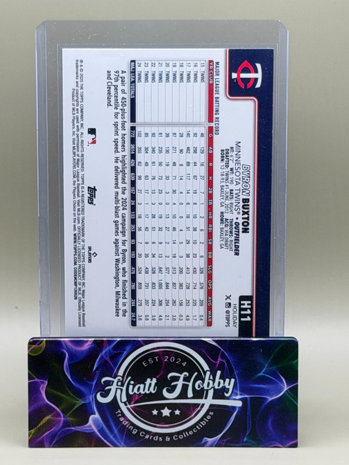 2025 Topps Holliday - Byron Buxton #H11 - Blue Metallic Glitter